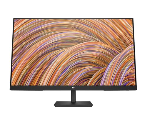 HP 27 Inch FHD Monitor | Full HD IPS LCD | 75hz Refresh Rate | 250 Nits Brightness | 1000:1 Contrast Ratio | AMD FreeSync | Adjustable Tilt | 1 HDMI 1.4 1 DisplayPort 1.2 1 VGA | Black | V27i G5
