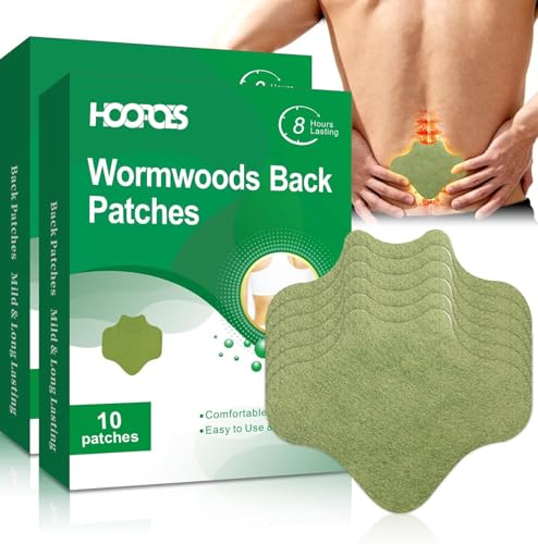 Image of HOOPOES Back Pain Relief Patches | Fast Acting Herbal Patch for Lower & Upper Back Pain, Muscle Strain & Sciatica Support | Hot & Cold Therapy | Long Lasting 8-12 Hours | Easy Peel & Stick (30 Patches)