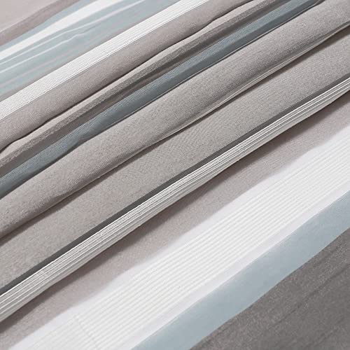 Owenie Grey Fabric Shower Curtain For Bathroom, Shower Curtain With Gray & Blue Stripe Pattern, Semi Clear Shower Curtain Liner, Semi Sheer Fabric Bath Curtain, Modern Bathroom Decorative 70X72 Inch #TOP7