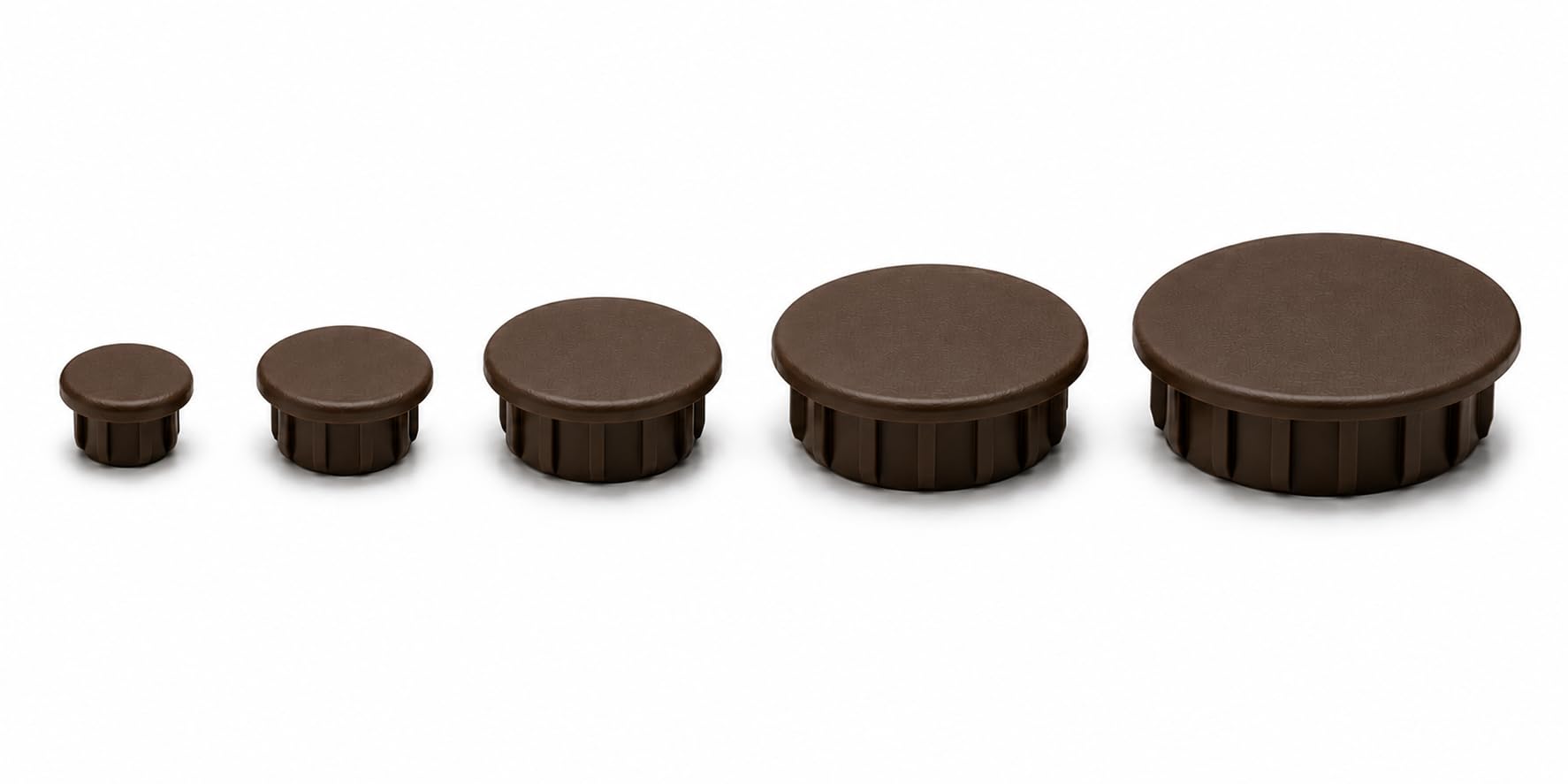 LogistSystem Cover Plugs for Bore Diameter 7 mm – Brown RAL 8028 | Pack of 10 | PE Blanking Plug Cover Caps | Head Diameter 10 mm | ZDO.7