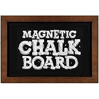 TORASO Chalkboard, Solid Wood Frame Magnetic Chalkboard Sign, Rustic Walnut Wood Framed Chalk Board for Wedding, Kitchen, Bar, Restaurant, Menu & Home Decor, Hanging Chalkboards, 8.7\" x 12.6\"(BN-2232)