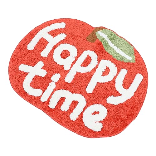 HANABASS 1Pc Cartoon Apple Shaped Slip Floor Mat Fun and Functional Non Slip Entrance Mat for Home Bedroom Kitchen and Bathroom Decorative Carpet Mat