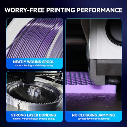Image of JAYO Silk Dual Color PLA Filament 1.75mm Blue-Red 1.1kg, Shiny Gradient Dual-Tone PLA, High Gloss Finish, Easy to Print, Layer Concealing, Fits for Most FDM 3D Printers