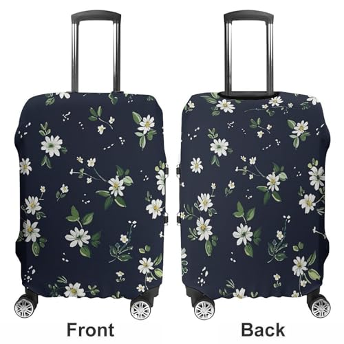 Travel Luggage Cover Spandex Suitcase Protector Washable Baggage Covers Daisy Repeating Pattern Elastic Scratch-Resistant Luggage Cover Protector Fits 18-32 Inch Luggage3