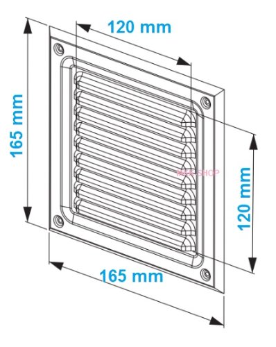 Ventilation Grille Metal White 165 x 165 mm Insect Net Air Vent Grid Cover MTA 2B Lamella Grill Weather Resistant - Image 3