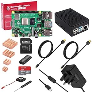 SANOOV Raspberry Pi 4 8GB Starter Kit- 32GB SD Card/Motherboard / 5V 3A Power Cable with Switch/2 x HDMI to HDMI Cable…
