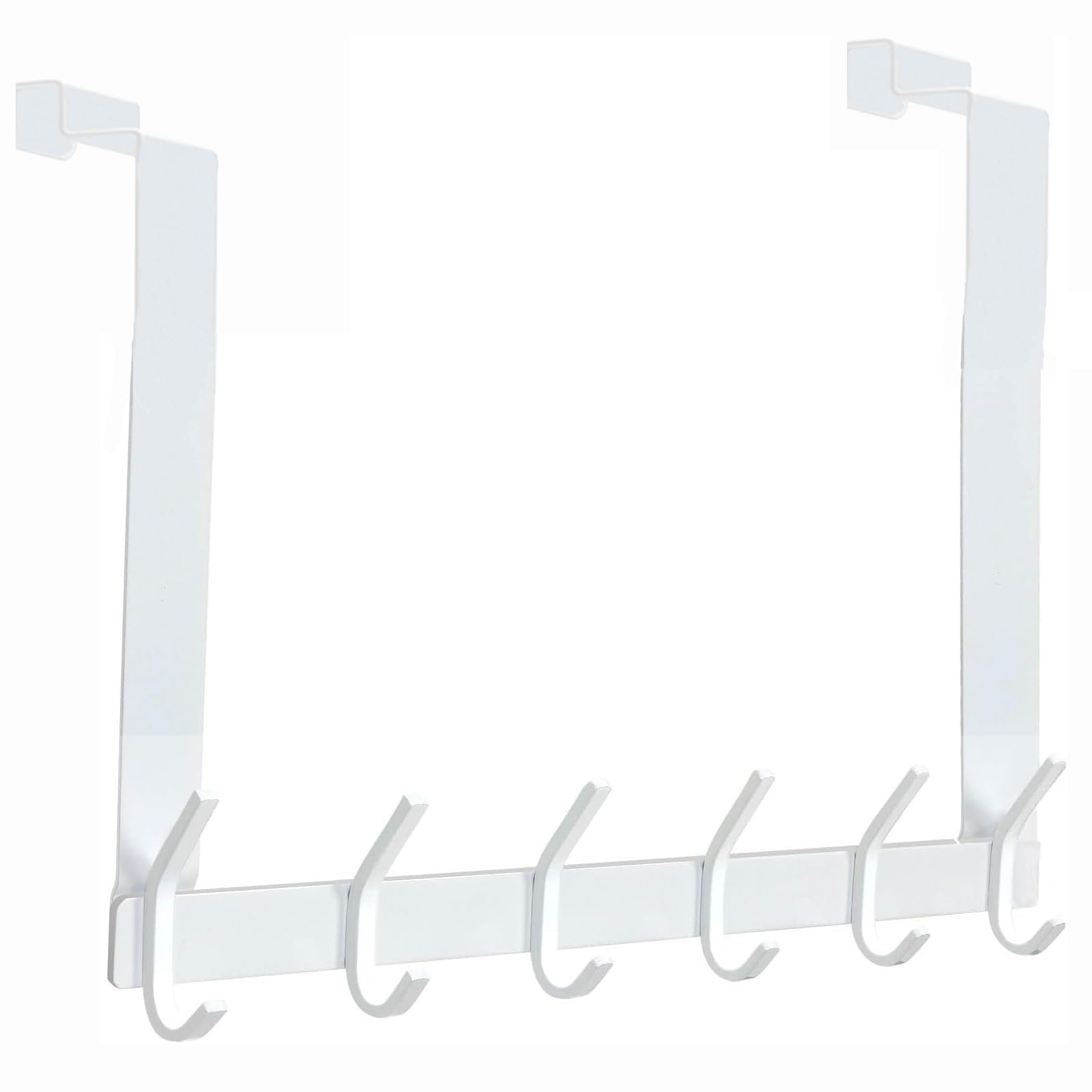 Appendiabiti Da Porta, Ganci Porta In Acciaio Inox Con 6 Ganci, Attaccapanni Da Porta Per Cucina Ufficio Bagno (Bianco,Interno)