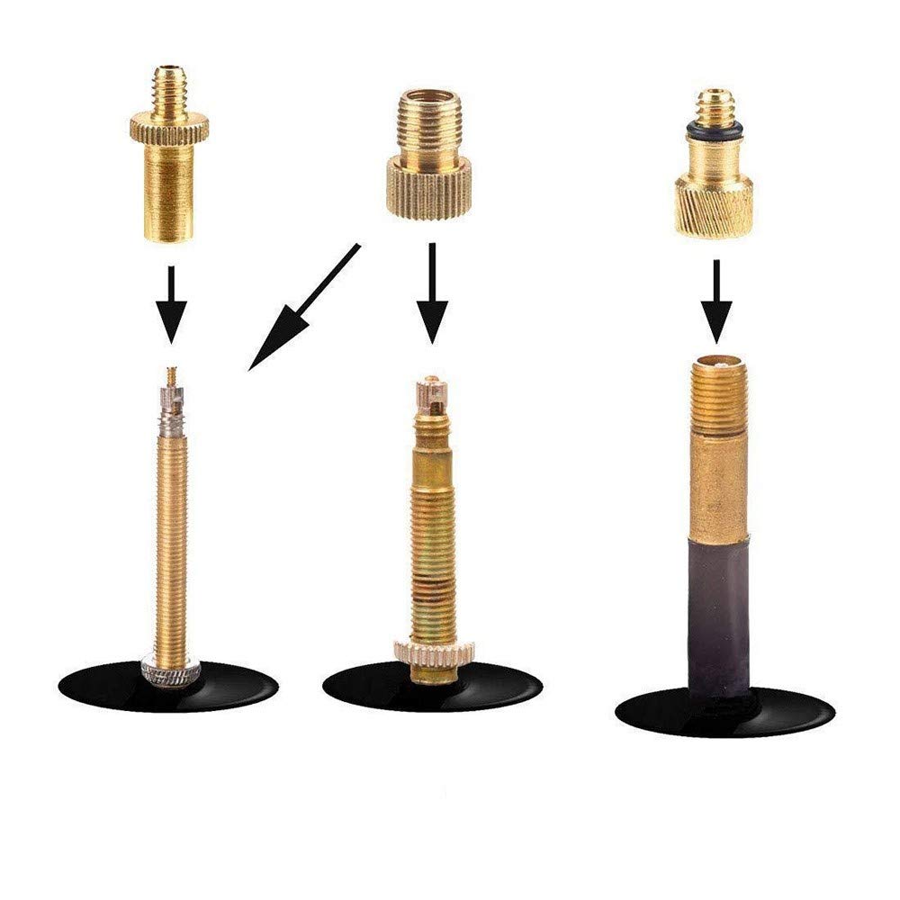 24 stuks fietsventieladapters, messing compressorventieladapters, set Franse ventieladapters voor fietsen, inflator, compressor, luchtpomp, kogelpomp
