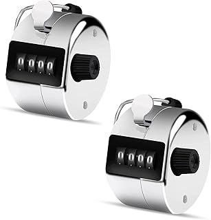 KARLOR Pack of 2 Mechanical counter, Hand Counter Clicker Pedometer Mechanical Hand Counter 4 Digits for Inventure, Sports, Marketing, Aeroplane, Golf