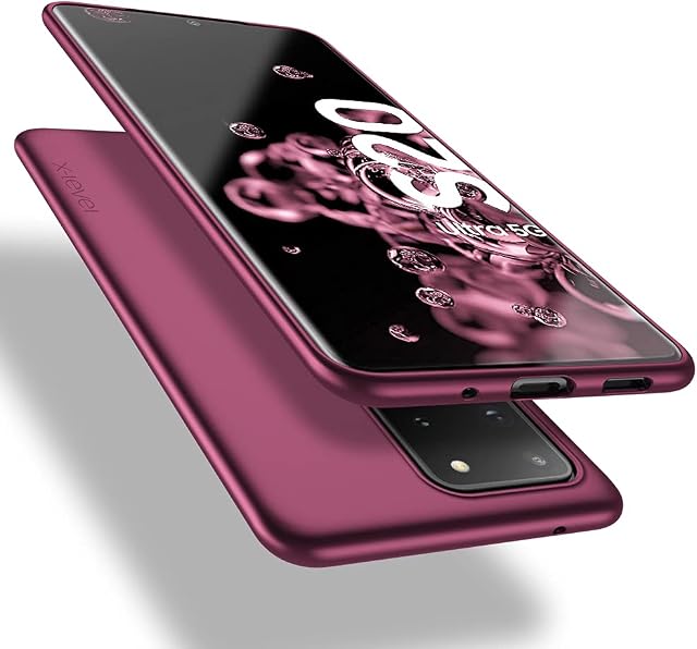 X-level Samsung Galaxy S20 Ultra Case for Man Girl Women, [Guardian Series] Ultra Thin Slim Fit Soft Flexible TPU Bumper Matt Finish Protective Phone Case for Samsung Galaxy S20 Ultra 5G - Wine red