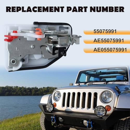 Image of 55075991AE Front Driver Side Door Upper Latch Lock Assembly Compatible with Jeep Wrangler TJ 1997-2002