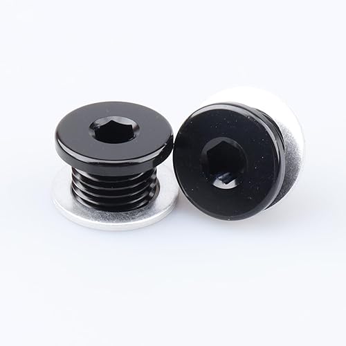 Miniatura 2 de M14 x 1.5 - Enchufe hexagonal de perfil bajo con arandela, color negro con arandela, 2 unidades