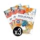 Clairefontaine 975720C - Packung mit 3 Aquarellblöcken Goldline Aquapad A5 geleimt, 70 Blatt weiß 300g, mittlere Körnung, 1 Pack