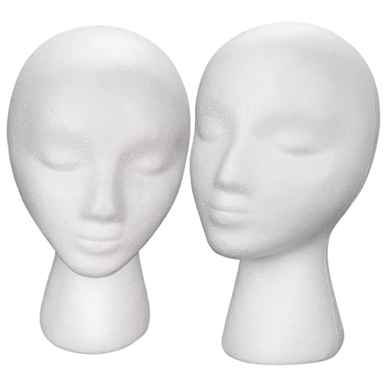 GANAZONO 2Pcs Female Mannequin Head for Wigs Hats Headpieces Display Durable Realistic Design for Long Term Use for Cosmetology DIY Projects