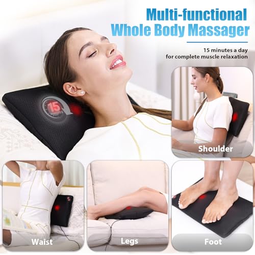 WOQQW Back Massager with Heat, Shiatsu Back and Neck Massager, Deeper Tissue Kneading Massage Pillow for Shoulder, Leg, Foot, Body Relieve Muscle Pain - Relax Gift for Her/Him/Friend/Dad/Mom - Image 5