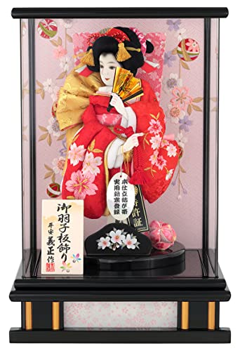 羽子板 ケース飾り 平安義正作 9号 黒塗 パノラマアクリルケース h281-sb-pn-k9-1