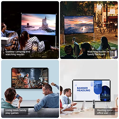 Image of Portable Projector Screen 60inch,Movie Projection Screen,Indoor Projection Screen and Stand, 16:9 Projector Screen 4K HD Wrinkle-Free Lightweight