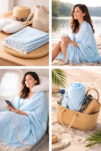 Image of Soft Dull Cotton Bhagalpuri Chadar for Summer | Lightweight and Breathable Chadar for Sleeping | Odhne Wali Chadar for All Season Use Blanket (Blue)