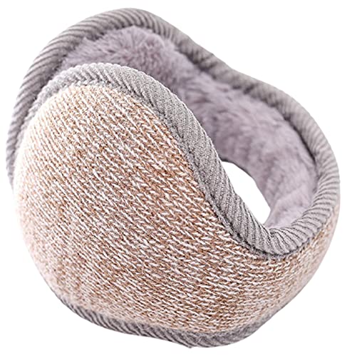 Winter Warm Outdoor Earmuffs, Foldable Ear Warmers Knit Furry Fleece Ear Muffs for Women Men