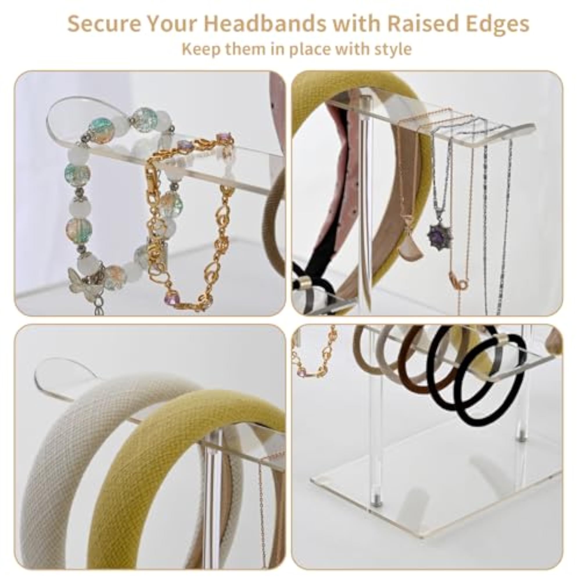Clear Acrylic 2 Layer Headband & Hair Accessory Organizer