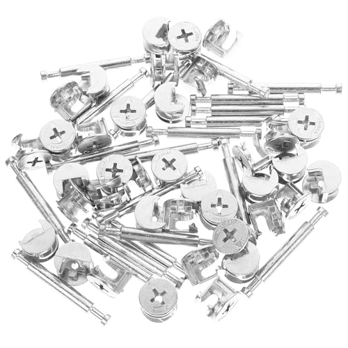 Kit de conectores para muebles de 20 juegos con doble varilla de herrajes metálicos 2