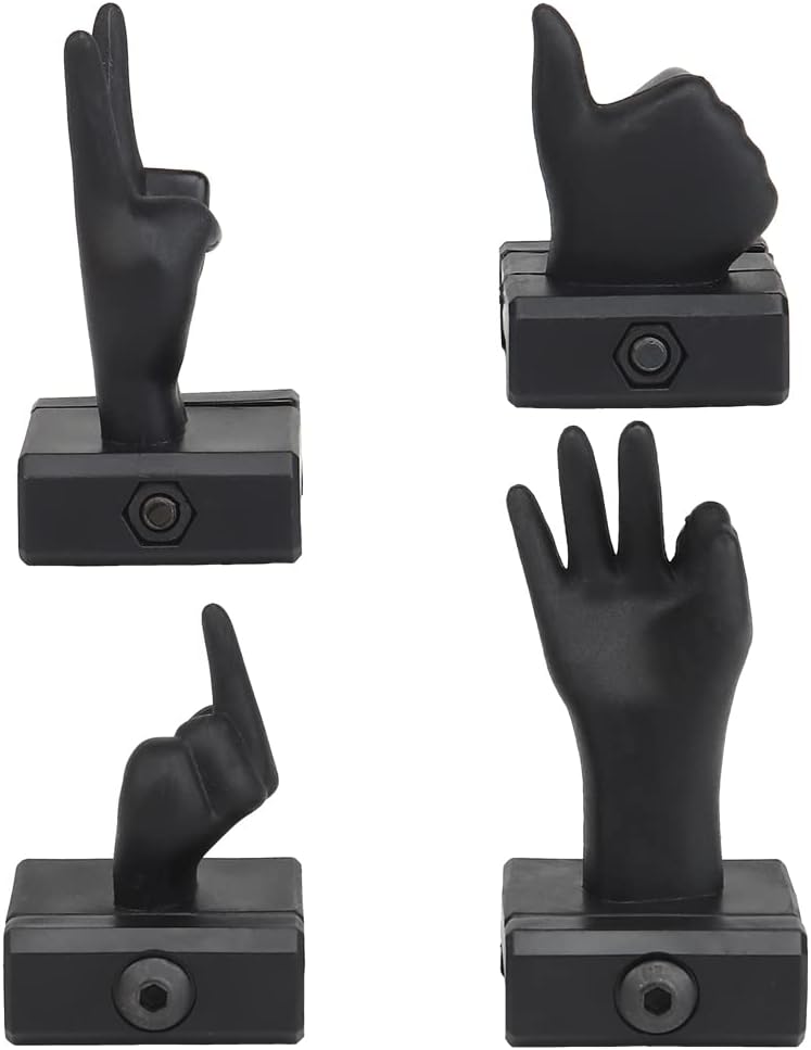 Fun Functional Finger Sight Set, V Hand & Middle Finger and Okay & Thumbs Up Sign Fixed Backup Front and Rear Polymer Sight Set, Fit Picatinny