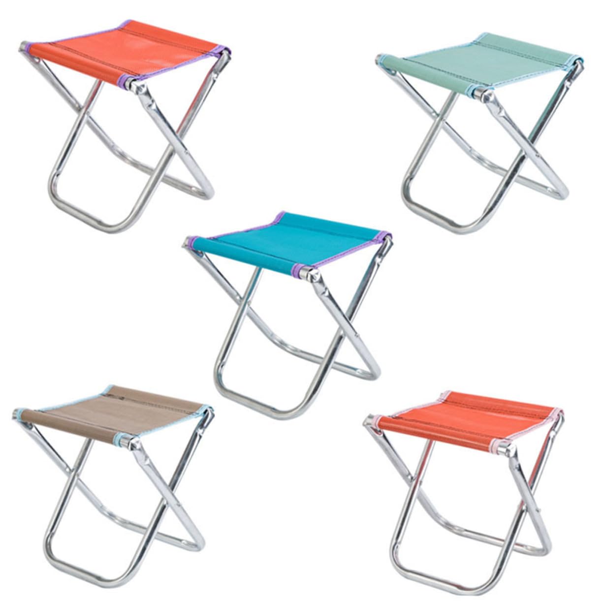 Mikikit Collapsible Fishing Stool Lightweight Portable Folding Chair for Camping Beach and Outdoor Activities Durable Material Random Color Travel Seat for Hiking and Fishing