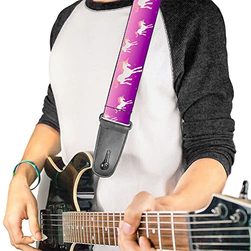 Image of Buckle-Down GS-W32108 inchUnicorn Sparkles Purple /Pink inch Guitar Strap