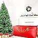 Christmas Tree Storage Bag - Fits Up to 7.5 ft Artificial Xmas Tree - Box With Double Zippers and Reinforced Handles - Extra Large Container for Decorations - Red