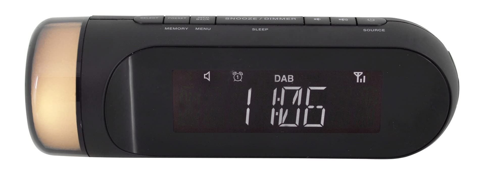 Soundmaster UR6600SW DAB+ und UKW Radiowecker Wecker mit Nachtlicht 2 Weckzeiten USB Ladefunktion stufenlos dimmbar