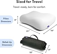 Vista 6 de Cushion Lab Travel Deep Sleep Pillow – Compact Memory Foam Neck Pillow for Sleeping, Portable Pillow for Hotels, Camping, Side & Back Sleepers