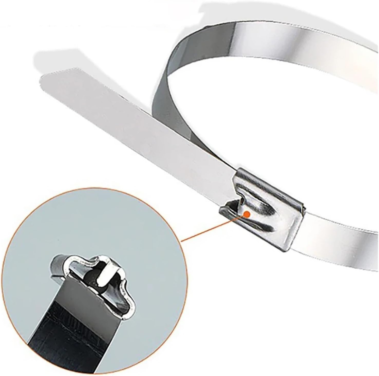 Cable ties, 100PCS Metal Cable Ties Stainless Steel Self Locking Fastening Rings Heavy Duty Cables Tie Strap Exhaust Wrap Organizer for Home Office(4.6x300mm)