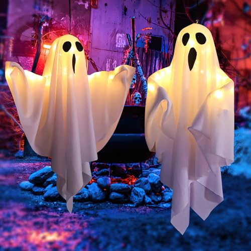 Halloween Decoration Outdoor Hanging Ghosts with Fairy Lights, Pack of 3, Hanging Luminous Ghost Witch Hat, Halloween Decoration, Garden, Halloween for Front Garden, Patio, Lawn, Garden Party Decor Halloween Decoration Outdoor Hanging Ghosts with Fairy Lights, Pack of 3, Hanging Luminous Ghost Witch Hat, Halloween Decoration, Garden, Halloween for Front Garden, Patio, Lawn, Garden Party Decor