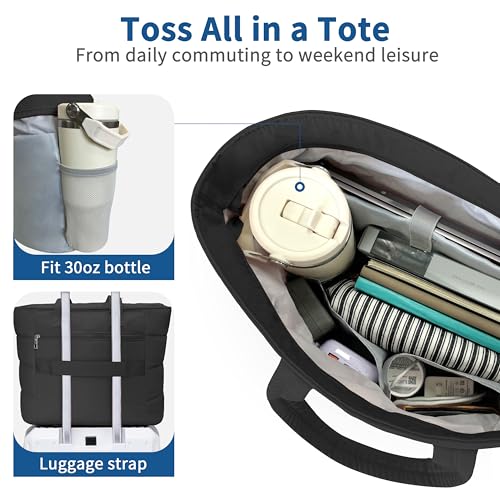 Puffer Bag for Women, Quilted travel Puffy Tote Bag fit for 15.6 inches laptop, nylon work Bag for nurse,College,teacher3