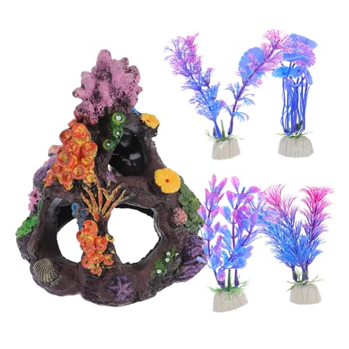 OATIPHO 5 Stück Künstliche Korallenriff Dekoration Formstabil Und Farbbeständig Langlebige Aquarienpflanzen Für Süßwasser Und Meerwasser Aquarium Schmuck Für Schreibtisch Und Tankanlage