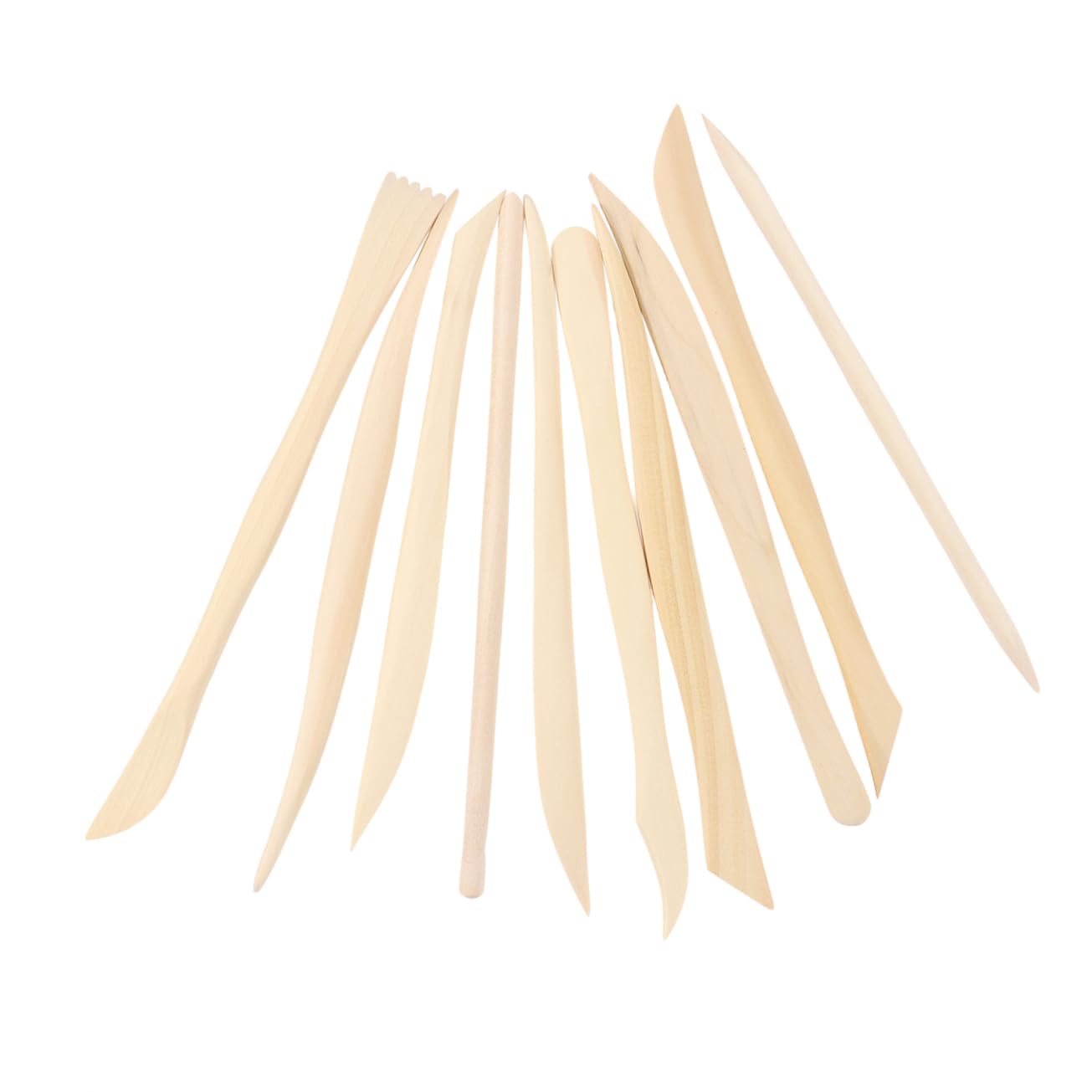 OHPHCALL 10pcs Clay-Shaped Wooden Knife Set Clay Modeling Tools for Clay Polymer Clay Tools Pottery Tools Clay Sculpting Tools Art Pottery Clay Carving Sculpture Supplies
