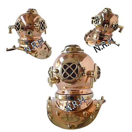 Antico Scuba Copper & Ottone Immersione Casco US Navy Mark V Deep Sea Marine Divers