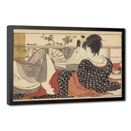 Poème de l'oreiller Kitagawa Utamaro affiche sur toile premium