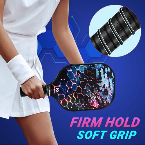 Image of niupipo Pickleball Paddles Set of 2 or 4, USAPA Approved Fiberglass Pickleball Paddle Set with Balls and Bag, Polypropylene Honeycomb Core, Lightweight Pickleball Paddles for Beginners Men Women