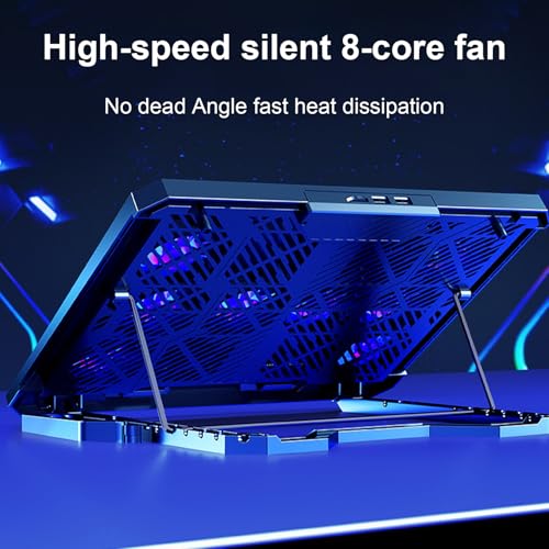 Base para laptop con 8 ventiladores y soporte para teléfono miniatura 6