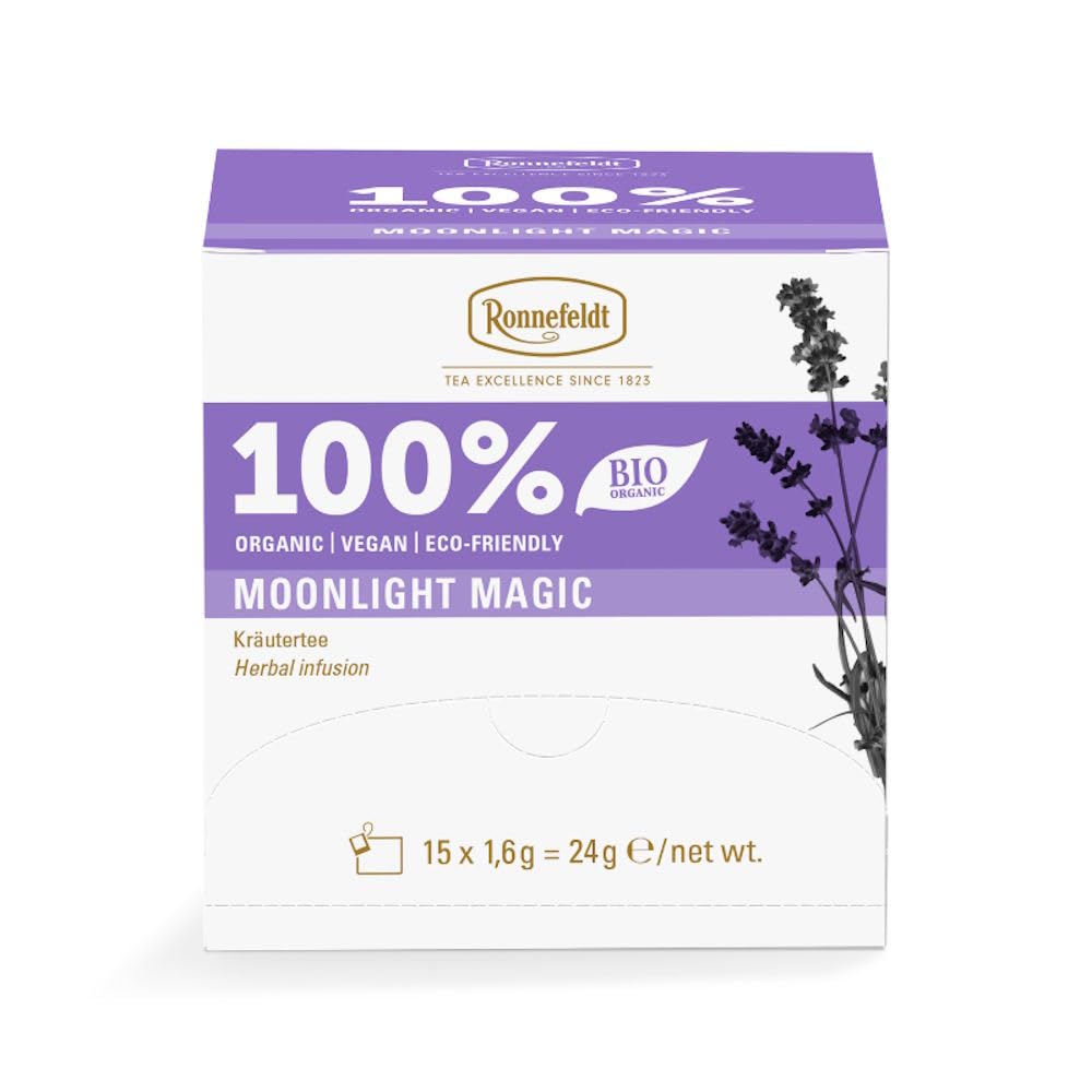 Ronnefeldt 100% Moonlight Magic - BIO Kräutertee, 15 Teebeutel à 2 g, 30g | Organic | Vegan | Eco-friendly, Menge:6 Stück