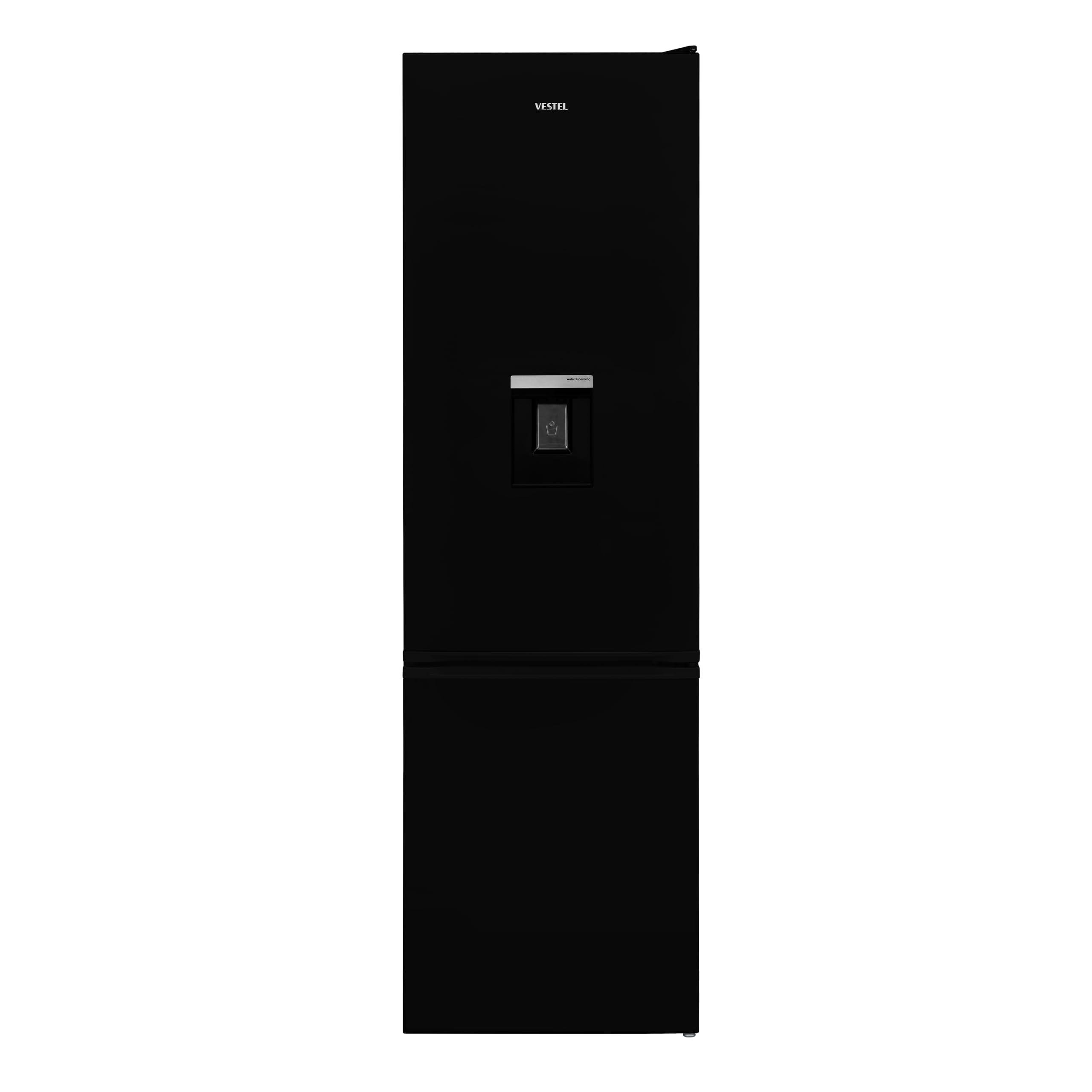 Vestel VG-CFDNB185DBN Kühl-/Gefrierkombination/Energieeffizienzklasse D/NoFrost/Nutzinhalt: 278 L/ZeroDegreeZone/Externer Wasserspender/LED-Innenbeleuchtung/Schwarz