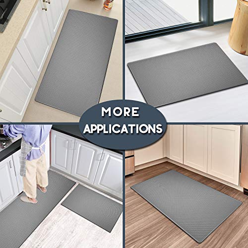 Marsheepy Kitchen Mat Anti Fatigue （17.5" X 29.5"）, Waterproof Non Skid Cushioned Kitchen Floor Mat , Oil Proof Standing Kitchen Rug, Comfort Kitchen Runner Mat, Grey - Thumbnail 7