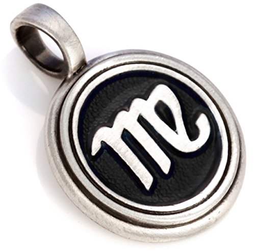 Bico Virgo Zodiac Pendant (Z9 Black) - starsign - Coloured Resin and Metal