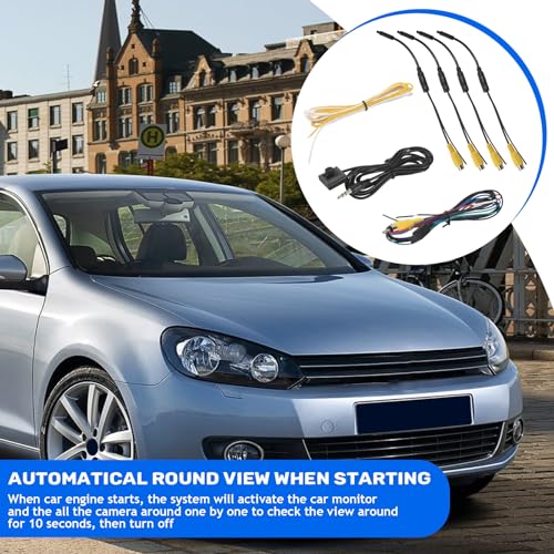 image for Kqcibz Car Parking Panoramic View Rearview 4 Way 360 Degree Degree Vie