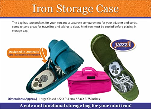 Image of Yazzii Mini Iron Storage Case - Iron Protective Cover - Travel Iron Holder with Handle & Zipper Closure - Iron Carrying Storage Bag -Red Dustproof & Easy To Carry Red