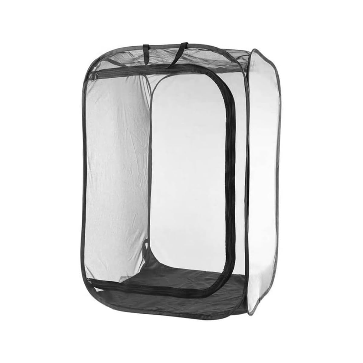 Insect Breeding Cage 40x40x60cm Mesh Pop Up Butterfly Habitat for Caterpillars Reptiles Plants Foldable Black