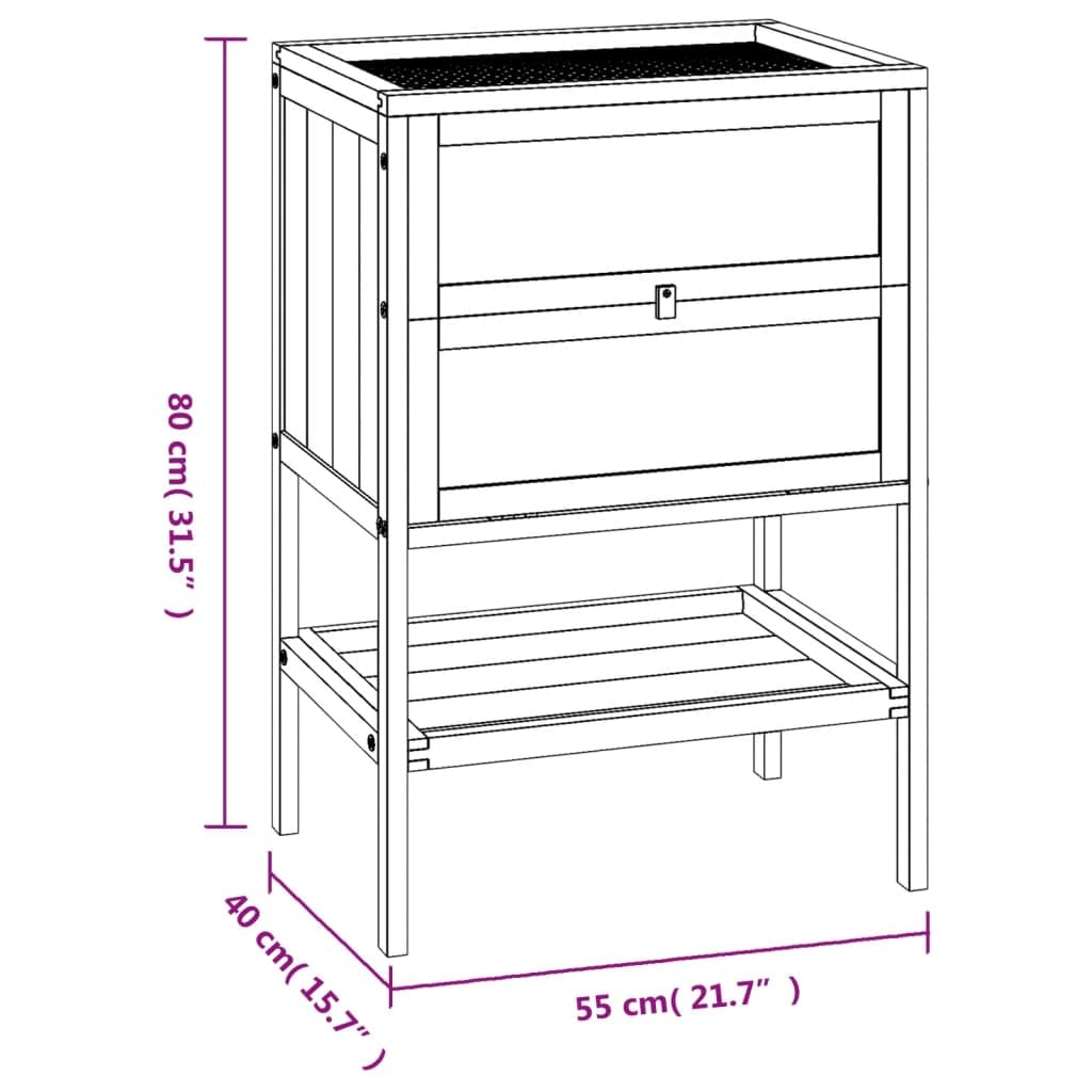 Generic Jaula para hámster de madera maciza de abeto, 55 x 40 x 80 cm, espaciosa, visión clara, espacio de almacenamiento adicional, granero para jerbos, ratones, cobayas, jaula de hámster 55 X