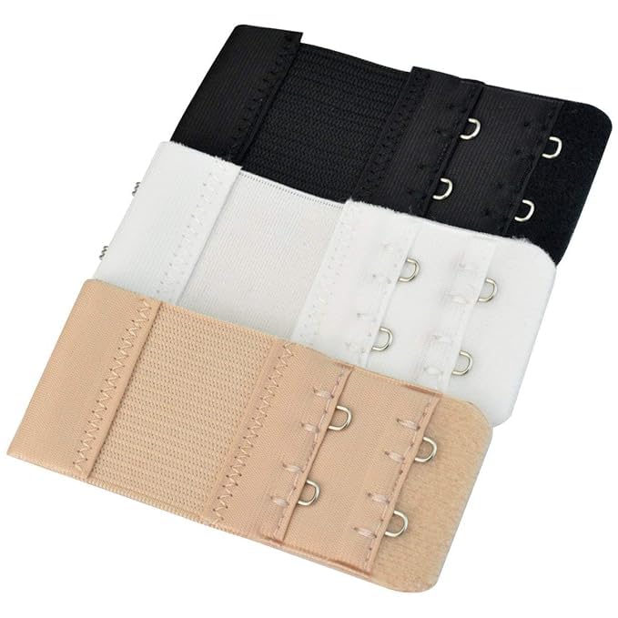 virangna enterprise 3 Pieces Women's Bra Extenders 2 Hook Comfortable Stretchy Bra Extension Strap (Black, White, Nude)-picture-37