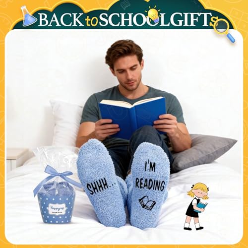 Image of HAPPYPOP Book Lover Gifts - I'M Reading Socks for Readers Women Men Teens